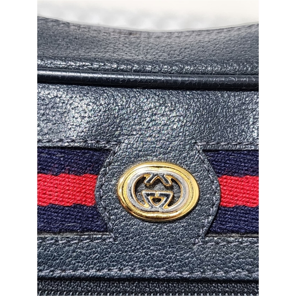GUCCI Vintage Ophidia Shoulder Bag Navy Blue/Grey Shoulder - Picture 6 of 13